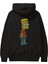 Bart Simpson Arka Baskılı Siyah Oversize Kapüşonlu Sweatshirt Erkek Kadın 1