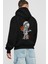 Astronaut Basketball Player Arka Baskılı Siyah Oversize Kapüşonlu Sweatshirt Erkek Kadın 2