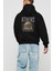 Athens Arka Baskılı Siyah Oversize Kapüşonlu Sweatshirt Erkek Kadın 2