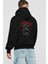 Happiness Bear Arka Baskılı Siyah Oversize Kapüşonlu Sweatshirt Erkek Kadın 2
