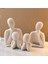 Dekoratif İki Çocuklu Aile Obje Biblo Heykel, 8x8 cm, Beyaz, Taş Tozu Malzeme 2