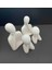 Dekoratif İki Çocuklu Aile Obje Biblo Heykel, 8x8 cm, Beyaz, Taş Tozu Malzeme 4