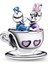 Parks Donald Daisy Duck Çay Fincanı Charm Boncuk 2023 Wdw Sevgililer Günü 1
