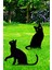 Bahçe Dekoratif Metal Süs, Kedi Figürü, Siyah, 35x28 cm 2