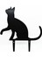 Bahçe Dekoratif Metal Süs, Kedi Figürü, Siyah, 35x28 cm 4
