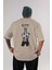 Roronoa Zoro 3 Arka Baskılı Bej Oversize T-Shirt Unisex Erkek Kadın Bisiklet Yaka 1