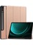 Samsung Galaxy Tab S10+KILIF Pu Deri+Tpu Üç Katlı Standlı Tablet Kılıfı Kalem Tutucu-Gül Altın (Yurt Dışından) 1