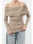Kadın Moda Şık Carmen Yaka Reglan Kol Regular Basic Triko Kazak 1
