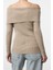 Kadın Moda Şık Carmen Yaka Reglan Kol Regular Basic Triko Kazak 4