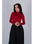 Kadın Kırmızı Uzun Kol Basic Crop Bluz 3