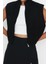 Kadın Moda Şık Dik Yaka Standart Kol Crop Fermuarlı Basic Triko Yelek 5