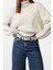 Kadın Moda Şık Balıkçı Yaka Reglan Kol Crop Triko Kazak 2