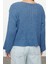 Kadın Moda Şık V Yaka Standart Kol Crop Yünlü Geniş Kalıp Basic Triko Kazak 5