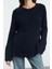 Stil Modern Kadın Regular Standart Kol Bisiklet Yaka Geniş Kalıp Peplum Detaylı Triko Kazak 2