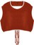 Kadın Moda Şık Bisiklet Yaka Standart Kol Crop Triko Süveter 1