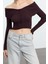 Kadın Crop Standart Kol Carmen Yaka Özel Iplik Triko Hırka 1