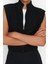 Stil Modern Kadın Crop Standart Kol Dik Yaka Fermuarlı Basic Triko Yelek 1