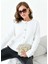 Kadın Düğme Detaylı Hırka Ekru 3