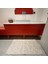 Ekru-Bej-Silver Retro Desenli inopoli Banyo Paspası Veya Banyo Halısı 1