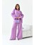 Kadın Pantolonlu Simli Takım Lila 4