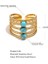 Turkuaz Taşlı Ayarlanabilir Çelik yüzük 3