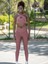 Koyu Rose Çapraz Bel Tasarımlı Spor Tayt 3