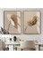 Bej Renk Çiçek Kombini Çerçeveli Cam Tablo 2'li 1