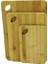 3lü Set Ahşap Bambu Kesim Panosu Yandan Kulplu 14X22CM - 21X29CM - (K0) 1