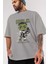 Hulk (9) Ön Baskılı Gri Oversize T-Shirt Bisiklet Yaka Pamuk Erkek Kadın 3