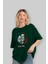 La Casa De Papel (9) Ön Baskılı Zümrüt Yeşili Oversize T-Shirt Bisiklet Yaka Pamuk Erkek Kadın 4