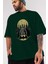 Batman 6 Ön Baskılı Zümrüt Yeşili Oversize T-Shirt Bisiklet Yaka Pamuk Erkek Kadın 3