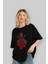 Deadpool (16) Ön Baskılı Siyah Oversize T-Shirt Bisiklet Yaka Erkek Kadın 4