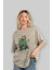 Hulk Ön Baskılı Bej Oversize T-Shirt Bisiklet Yaka Pamuk Erkek Kadın 4