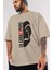 La Casa De Papel (3) Ön Baskılı Bej Oversize T-Shirt Bisiklet Yaka Pamuk Erkek Kadın 3