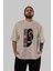 La Casa De Papel (3) Ön Baskılı Bej Oversize T-Shirt Bisiklet Yaka Pamuk Erkek Kadın 5