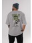 Hulk (9) Arka Baskılı Gri Oversize T-Shirt Bisiklet Yaka Pamuk Erkek Kadın 4