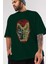 Iron Man (7) Ön Baskılı Zümrüt Yeşili Oversize T-Shirt Bisiklet Yaka Pamuk Erkek Kadın 3