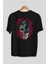 Joker Batman Arka Baskılı Siyah Oversize T-Shirt Bisiklet Yaka Pamuk Erkek Kadın 2