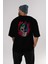 Joker Batman Arka Baskılı Siyah Oversize T-Shirt Bisiklet Yaka Pamuk Erkek Kadın 5