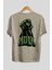 Hulk (1) Arka Baskılı Bej Oversize T-Shirt Bisiklet Yaka Pamuk Erkek Kadın 2