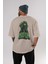 Hulk (1) Arka Baskılı Bej Oversize T-Shirt Bisiklet Yaka Pamuk Erkek Kadın 4