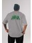 Hulk (14) Arka Baskılı Gri Oversize T-Shirt Bisiklet Yaka Pamuk Erkek Kadın 1