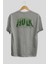 Hulk (14) Arka Baskılı Gri Oversize T-Shirt Bisiklet Yaka Pamuk Erkek Kadın 2