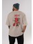 Hellboy (2) Arka Baskılı Bej Oversize T-Shirt Bisiklet Yaka Pamuk Erkek Kadın 4