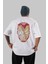 Iron Man (7) Arka Baskılı Beyaz Oversize T-Shirt Bisiklet Yaka Pamuk Erkek Kadın 1