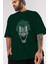 Joker (1) Ön Baskılı Zümrüt Yeşili Oversize T-Shirt Bisiklet Yaka Pamuk Erkek Kadın 3