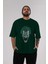 Joker (1) Ön Baskılı Zümrüt Yeşili Oversize T-Shirt Bisiklet Yaka Pamuk Erkek Kadın 5