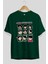 Squid Game (3) Ön Baskılı Zümrüt Yeşili Oversize T-Shirt Bisiklet Yaka Pamuk Erkek Kadın 2