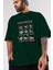 Squid Game (3) Ön Baskılı Zümrüt Yeşili Oversize T-Shirt Bisiklet Yaka Pamuk Erkek Kadın 3