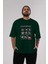Squid Game (3) Ön Baskılı Zümrüt Yeşili Oversize T-Shirt Bisiklet Yaka Pamuk Erkek Kadın 5